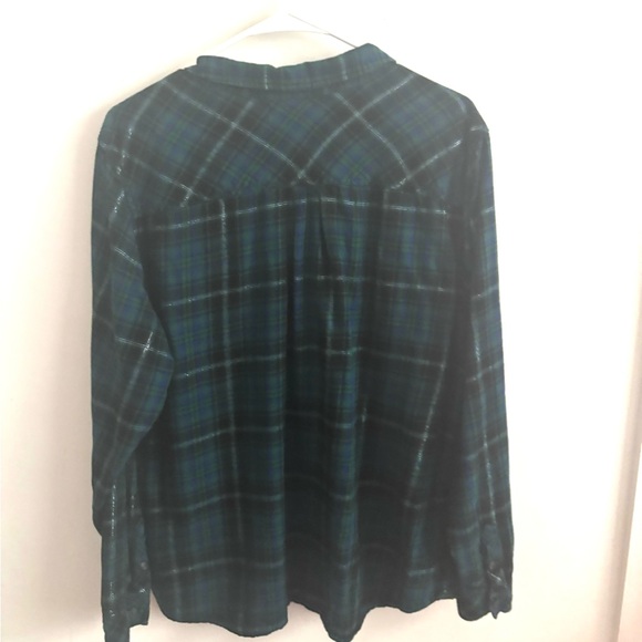 Croft Barrow Shirt Green Plaid XXL Flannel Button Up   Grunge Christmas Holiday - Picture 2 of 5